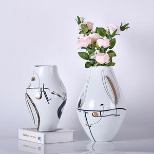 新中式家居陶瓷摆件日式台面饰品写意风格花器展示柜组合花瓶