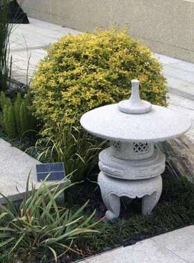花岗岩石灯笼日式庭院灯别墅花园景观石灯户外禅意草坪落地灯摆件