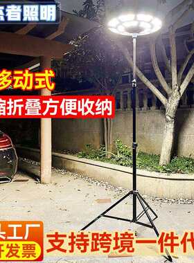 中山灯具工厂跨境太阳能户外庭院灯花园露台伸缩可调高度露营灯