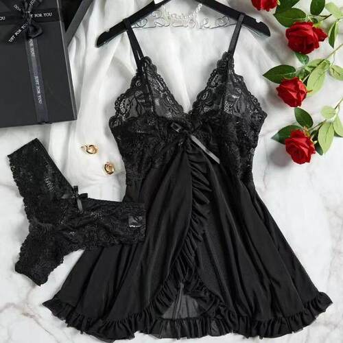 Christmas Two Lingerie Set Sexy Lace Underwear Nightwear