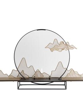 新中式意摆件关端高中国风客厅IYN电视柜禅玄过道家居售楼部软装