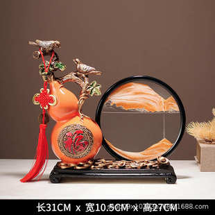 葫芦新电视柜中式客厅家居流沙装饰品红木 搭配家私装修摆件家用