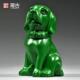 绿色木雕狗摆件十二生肖狗实木头家居客厅电视柜办公室装 饰工艺品