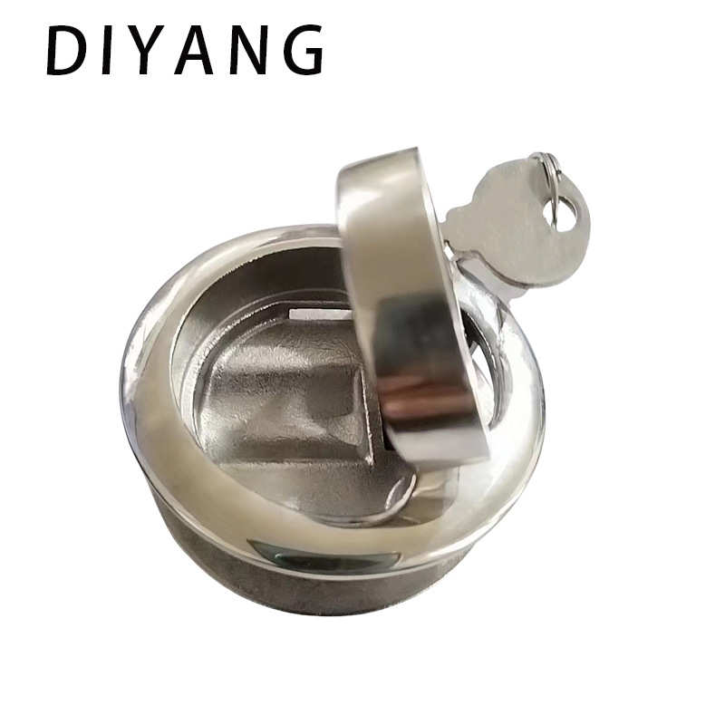 316不锈钢船用锁 圆形钥匙地板扣游艇车用船用地板扣锁 地板锁