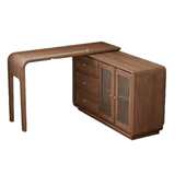 简约现代梳妆台斗柜卧室实木转角桌收纳一体床尾收纳柜小型化妆桌