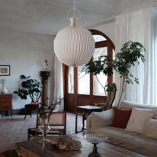 常在 菠萝灯折纸侘寂风ins北欧风中古灯具民宿吊灯儿童房咖啡馆