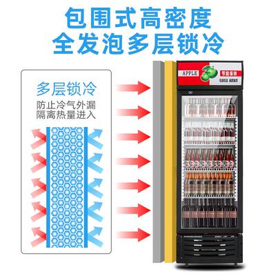 展示柜冷藏保鲜饮料商用冰箱立式陈列单门冷饮冰柜超市啤酒柜