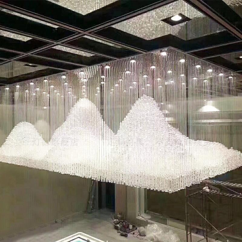 酒店大堂宾馆售楼部沙盘区展厅吊灯创意个性山水水晶灯工程灯