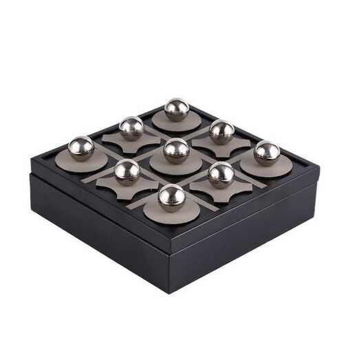 圆球售楼处棋盘轻装奢餐厅收纳盒子欧式ins金属摆件样板间软皮革