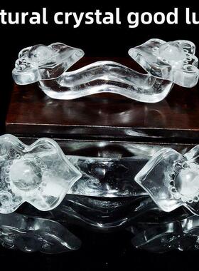 天然白色水晶玉如意家居用品原奇石雕墓葬葬用品寓意平安