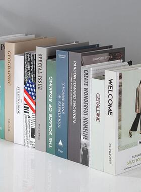 假书人造书装饰道具陈设模型创意客厅餐厅书架电视柜商店小装饰品