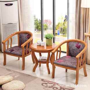 阳台桌椅三件套酒店围椅子棋牌现代户外组合全实木木家具防腐
