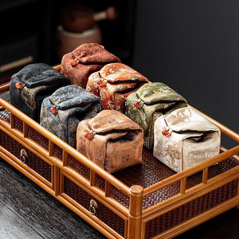 高档加厚茶杯主人杯收纳布袋子手提茶具便携包装袋珠宝首饰文玩包