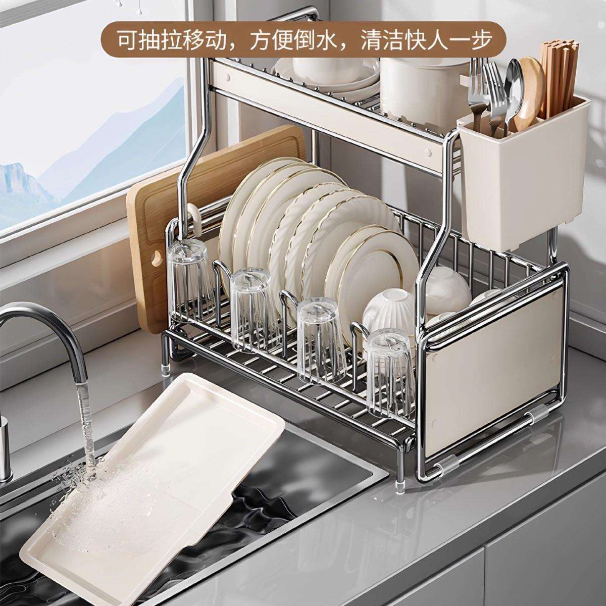 厨房碗架沥水架置物架家用碗柜台面多功能放碗盘碗筷子碗碟收纳架