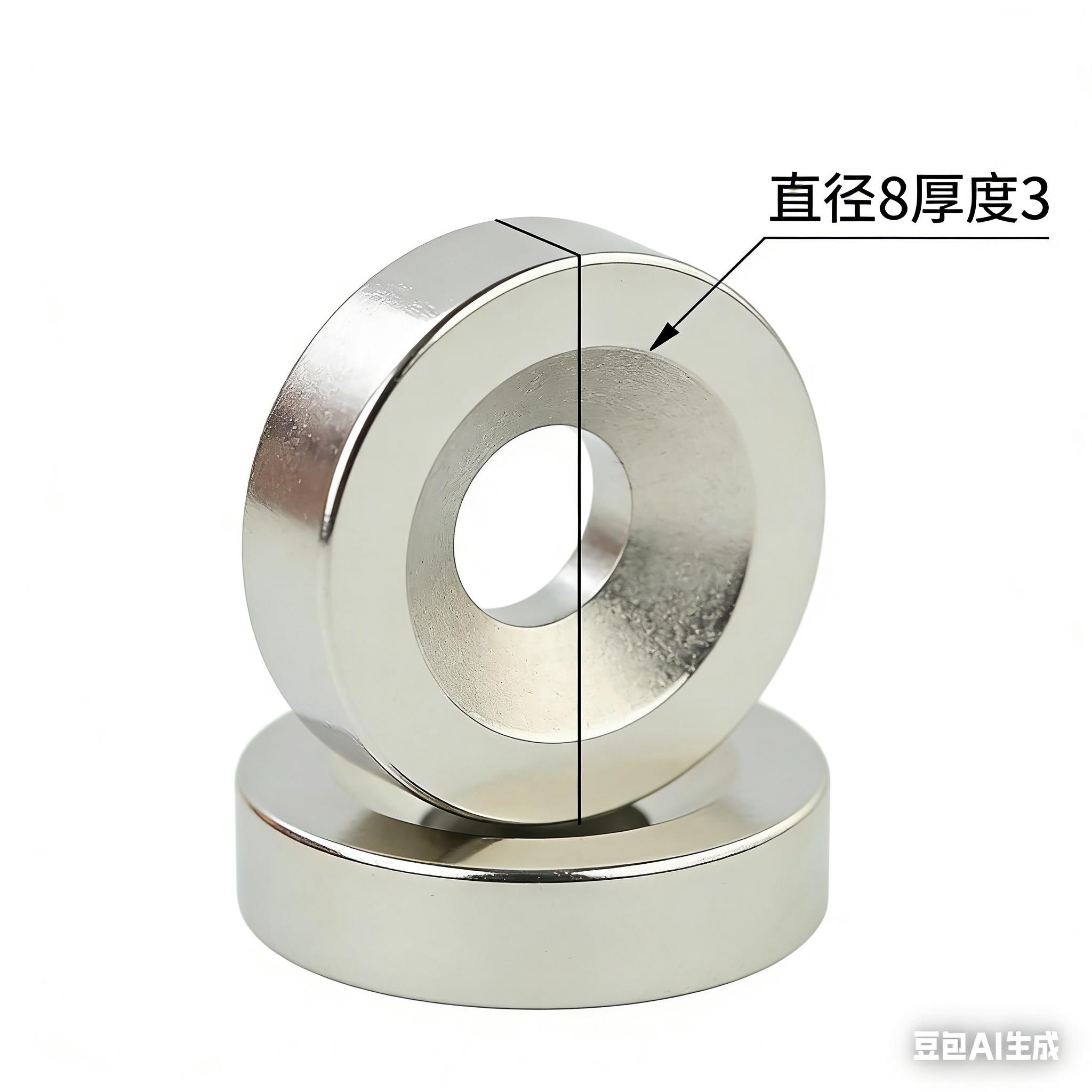钢琴键挂衣架五金配件 圆形强磁铁D8*3带沉孔磁钢钕铁硼强磁圆片图片