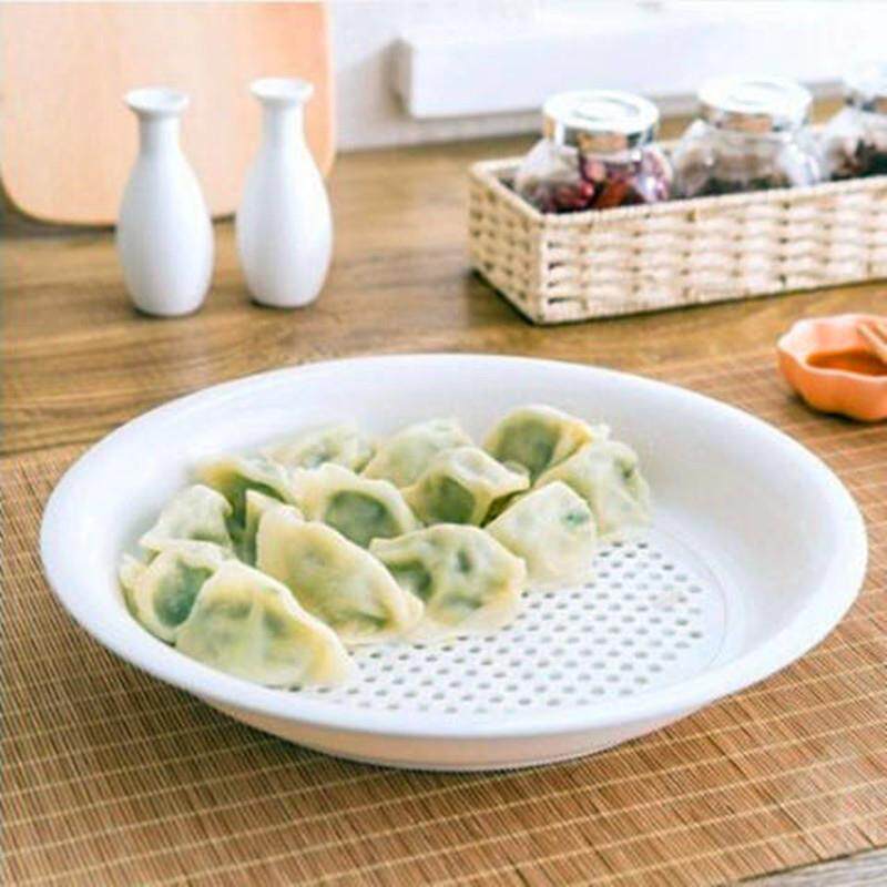 大号饺子盘双层沥水水果盘带醋叠水饺盘家用圆形放饺子托盘