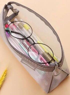 Mesh Pencil Case Transparent Pencil Case Kawaii Cute Simple