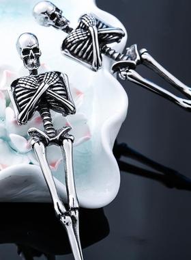 复古不锈钢工艺品钛钢骷髅餐叉汤勺创意叉勺子西餐具