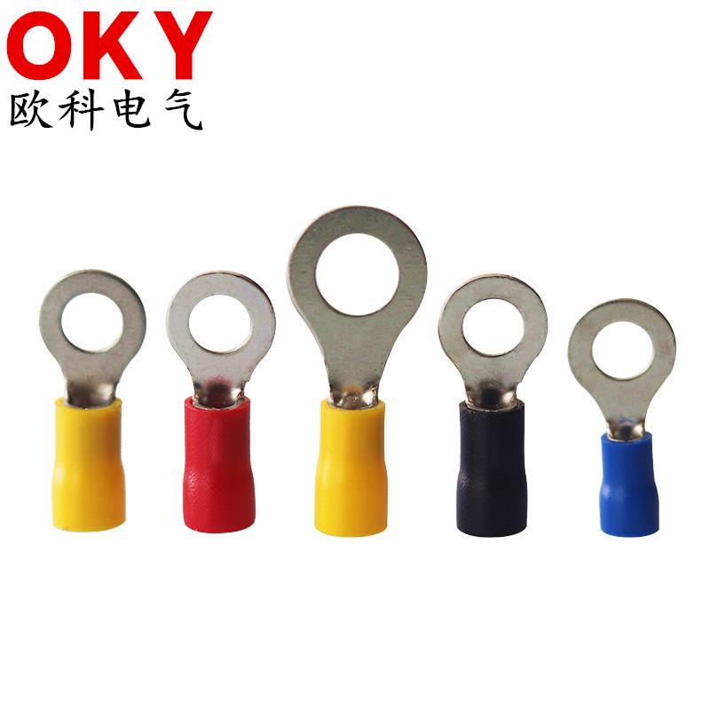 RV1.25-3.2冷压接线端子RV2-4圆形预绝缘端子 O型环形RV2-6铜线耳