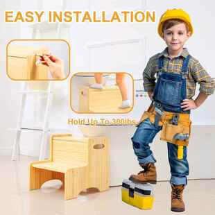 963垫台阶脚室 跨境家用实木脚踏凳儿垫踏浴高凳子木质脚童p