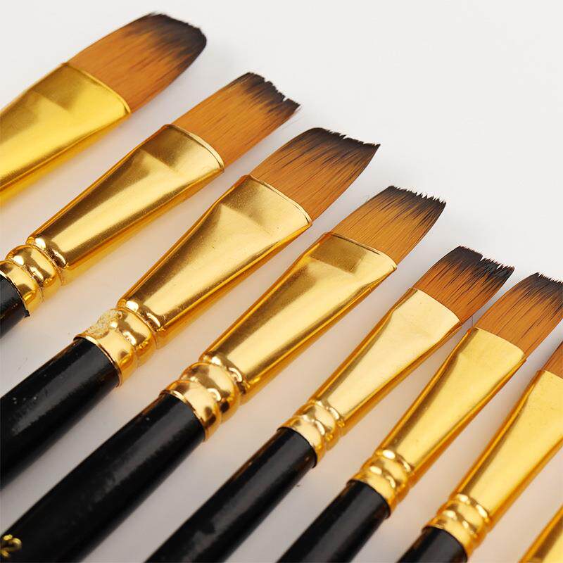 亚马逊热卖支尼龙毛画笔套装 杆笔帘油画笔水粉水彩画笔刷
