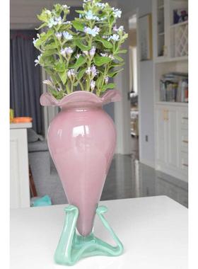 中古侘寂风风灯外贸花器出口欧式创意餐桌客厅样板间玻璃花瓶摆件