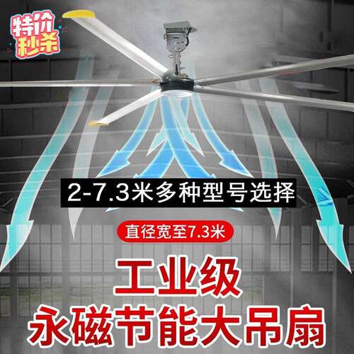 7.3米大型工业大风扇车间仓库篮球场养殖场永磁吊扇体育馆大功率