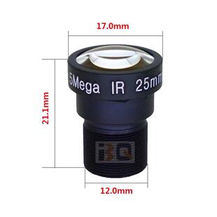 高清500万像素2/3英寸大靶面M12接口无畸变镜头25mm35mm50mm长焦工业镜头openmv