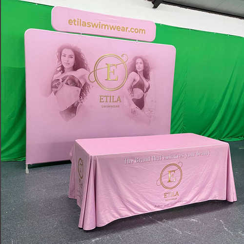 折叠幕硬秀方案套弧形箱定布标准10ft注塑背景摔桌展位墙快弹力防