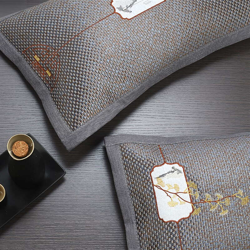 夏凉荞麦壳冰丝枕头安神透气荞麦枕芯成人学生护颈助眠养生单人枕