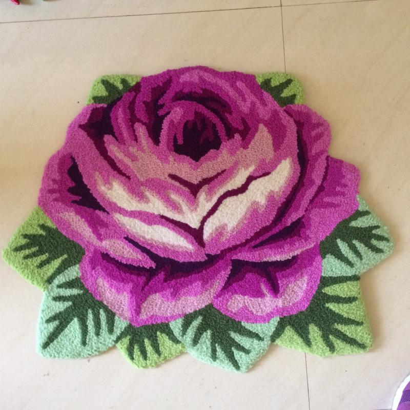 高档满就送家用成品单朵玫瑰装饰地毯脑客厅卧室边床滑防垫电坐椅