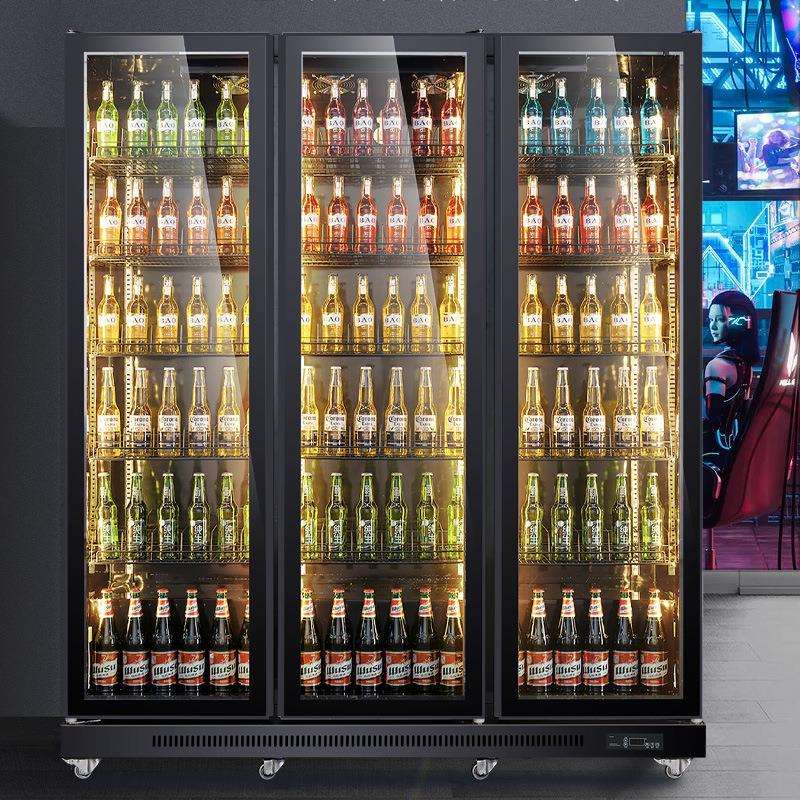 粤越月啤酒饮料柜冷藏保鲜展示柜商用冷饮冰箱便利店冰柜风冷无霜