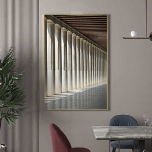 简约轻欧式怀旧长廊挂画关背景个性竖版奢墙壁装饰画现代客厅玄