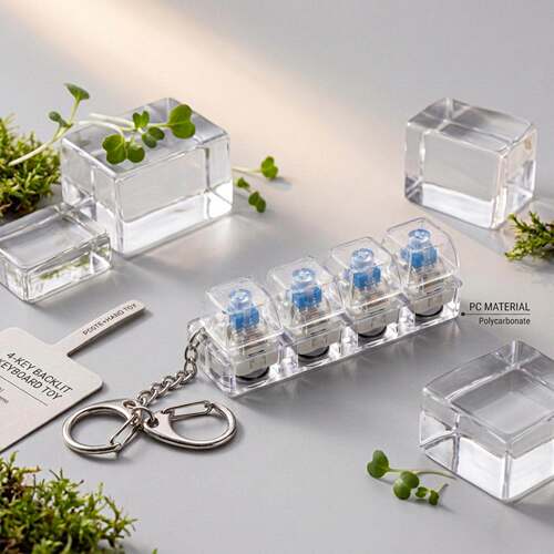 4-Key Backlit Keyboard Toy - A Portable Everyday Pendant for
