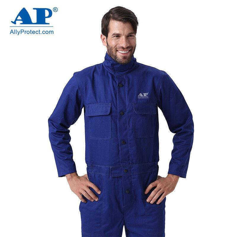 友盟AP-8200蓝色连体阻燃工作服阻燃布材质焊工烧焊用焊接工作服
