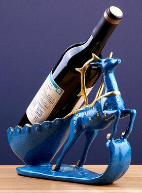 欧式创意红酒架摆件简约现代家居酒柜北欧装饰品客厅葡萄酒架家用