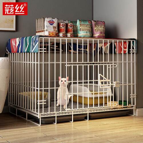 猫笼子家用室内小型带厕所一体宠物猫咪幼猫不占地折叠猫舍猫空笼