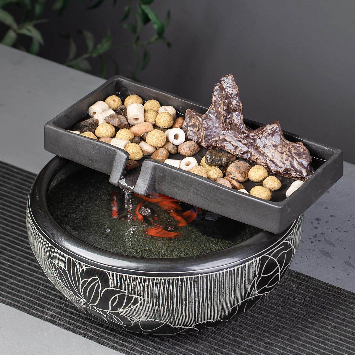 流水摆件小鱼缸假山石槽造景养鱼循环水池过滤器创意陶瓷家居装饰,家居饰品,流水摆件,淘宝优惠券,粉丝福利购,淘宝优惠卷