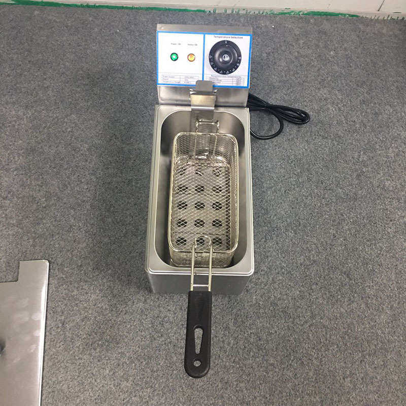 富祺4升小型电炸炉 商用台式单缸炸薯条电炸炉 不锈钢台式电炸炉