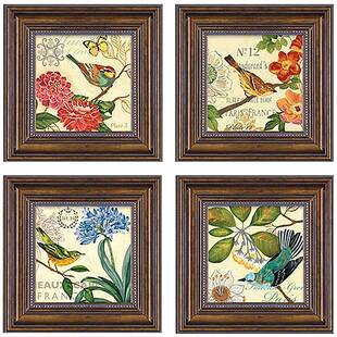 美式挂画美式装饰画客厅花鸟画卧室有框画欧式墙画乡村田园风壁画