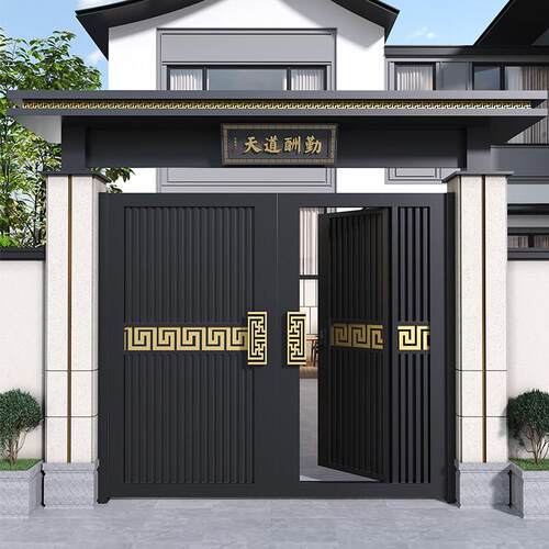 铝合金庭院大门别墅双开门户外院子门农村自建房大门单双开子母门