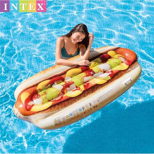 INTEX58771热狗浮排水上浮床充气水床海滩沙滩充气垫游泳圈躺床