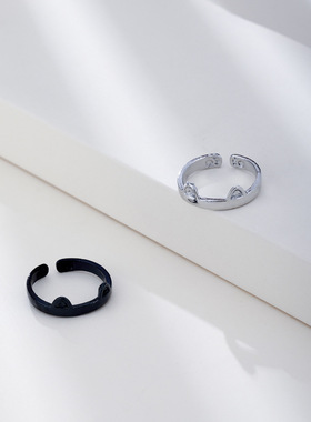 猫耳朵跨境开口戒指戒指朋克指环