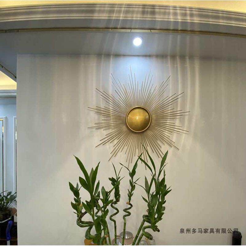电视美式挂饰背景太阳墙玄关过道挂件床头客厅沙发酒店装饰品卧室