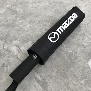 高档马自3昂克雨赛拉伞定x制l达ogo广告伞全自动折叠黑胶两用长柄