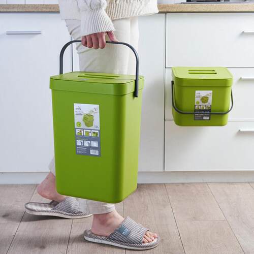 Wall Mounted Folding Waste Bin Kitchen Cabinet Hanging Trash