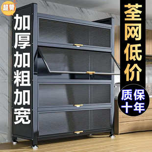 高档碗柜厨房置物架落地架多层收纳柜家用微波炉储物柜餐边橱柜