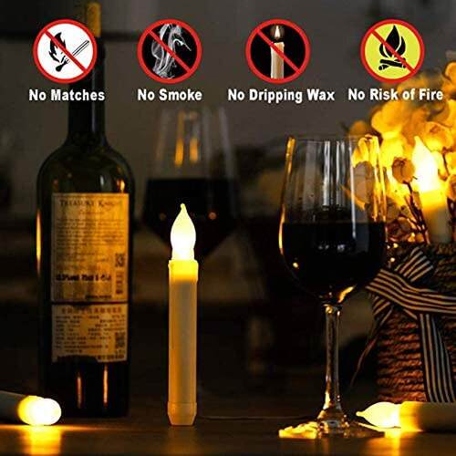 Flameless Candles 12 PCS Led Candles 6.9 Inch Battery Operat