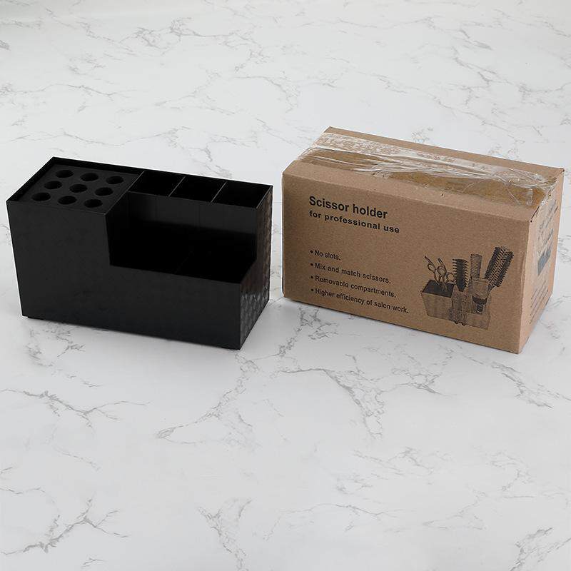 美发工具收纳盒剪刀插座盒理发店用品大全防滑桌面整理工具置放架