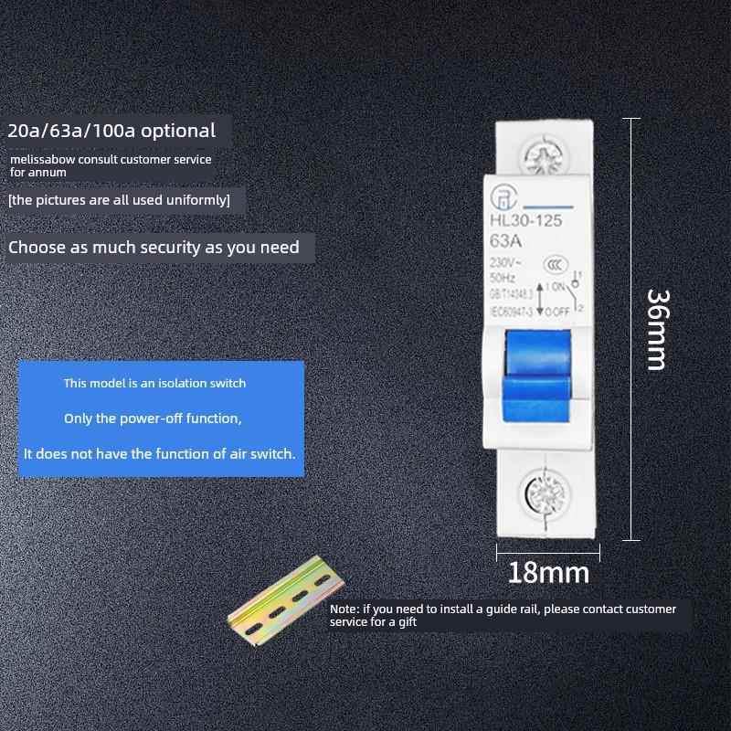 百德尔隔离闸刀开关HL30-125小型隔离开关1P2P3P4P二相三相正品